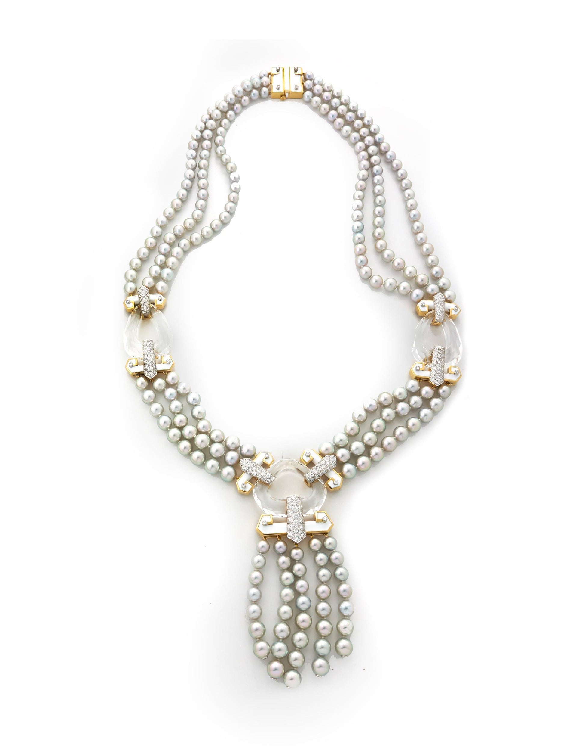 DAVID WEBB-Dusk Pearl Necklace-YELLOW GOLD