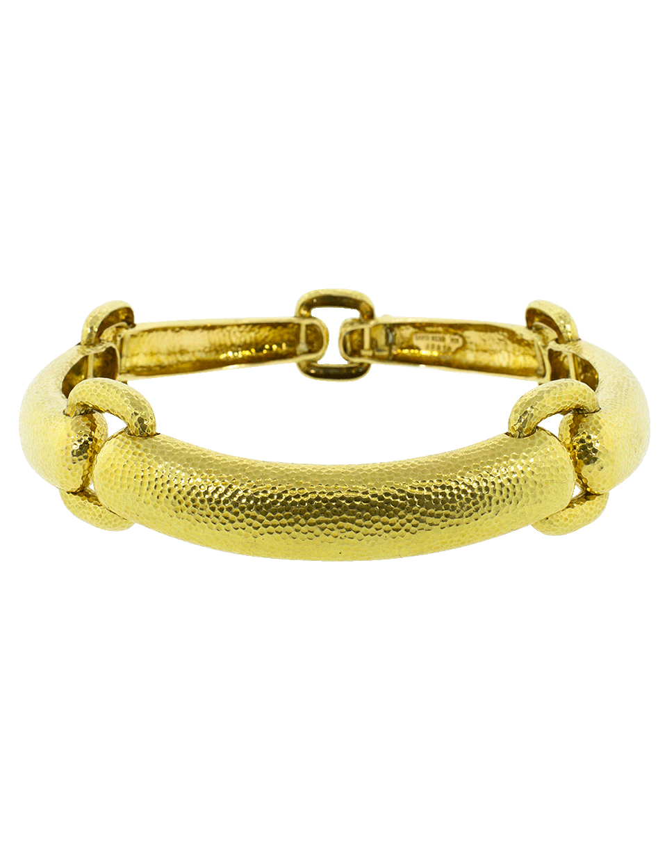 DAVID WEBB-Hammered Hot Dog Collar Necklace-YELLOW GOLD
