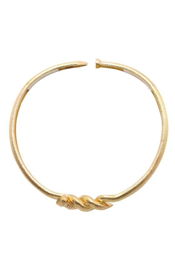 Hammered Twist Nail Collar Necklace-YELLOW GOLD-JEWELRYFINE JEWELNECKLACE O-DAVID WEBB