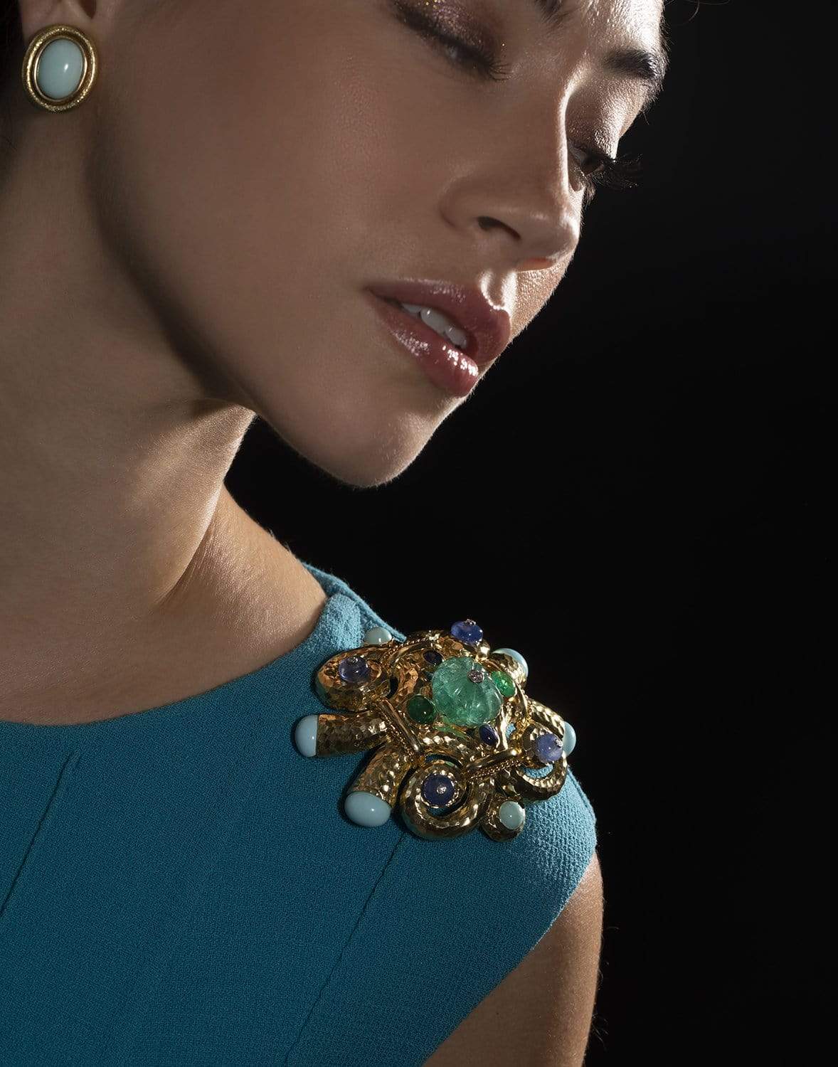 DAVID WEBB-Heraldic Scroll Link Necklace-YELLOW GOLD