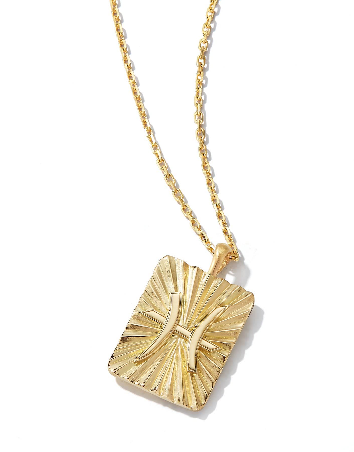 DAVID WEBB-Pisces Zodiac Pendant Necklace-YELLOW GOLD