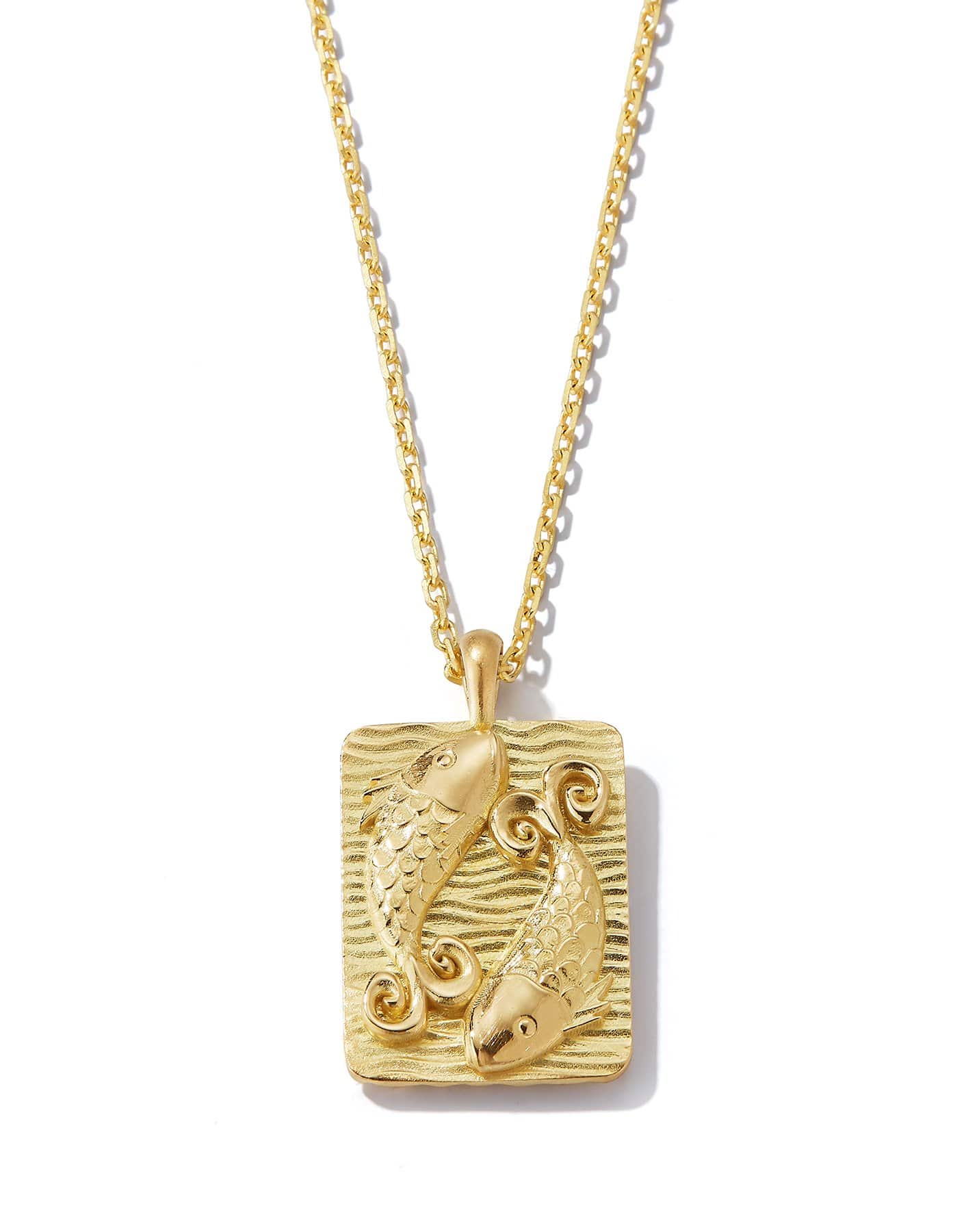 DAVID WEBB-Pisces Zodiac Pendant Necklace-YELLOW GOLD