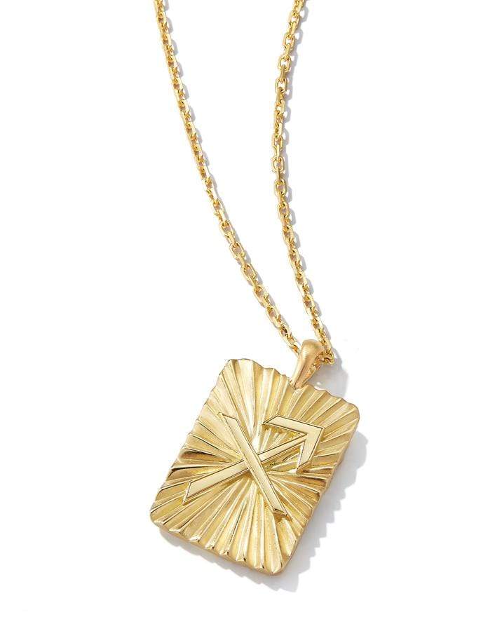 DAVID WEBB-Sagittarius Zodiac Pendant Necklace-YELLOW GOLD