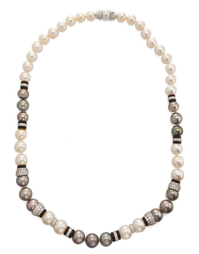 DAVID WEBB-Twilight Pearl Necklace-YELLOW GOLD