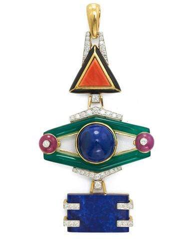 DAVID WEBB-Couture Totem Pendant-YELLOW GOLD
