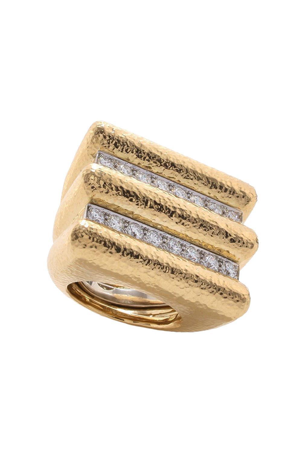 Hammered Radiator Ring-YELLOW GOLD-5.5-JEWELRYFINE JEWELRING-DAVID WEBB