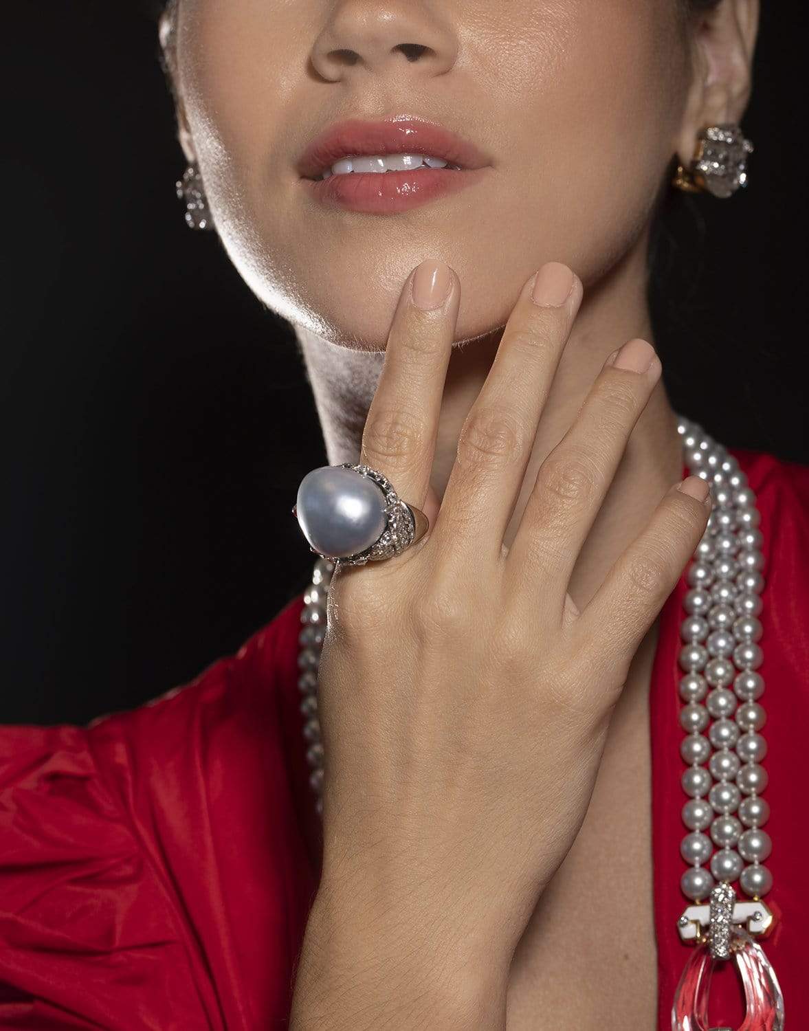 DAVID WEBB-Baroque Pearl Ring-PLAT