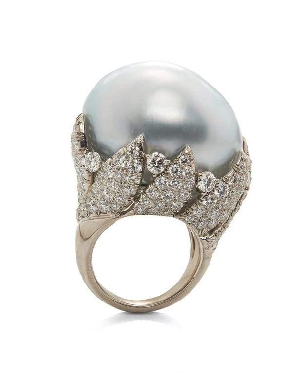 DAVID WEBB-Baroque Pearl Ring-PLAT