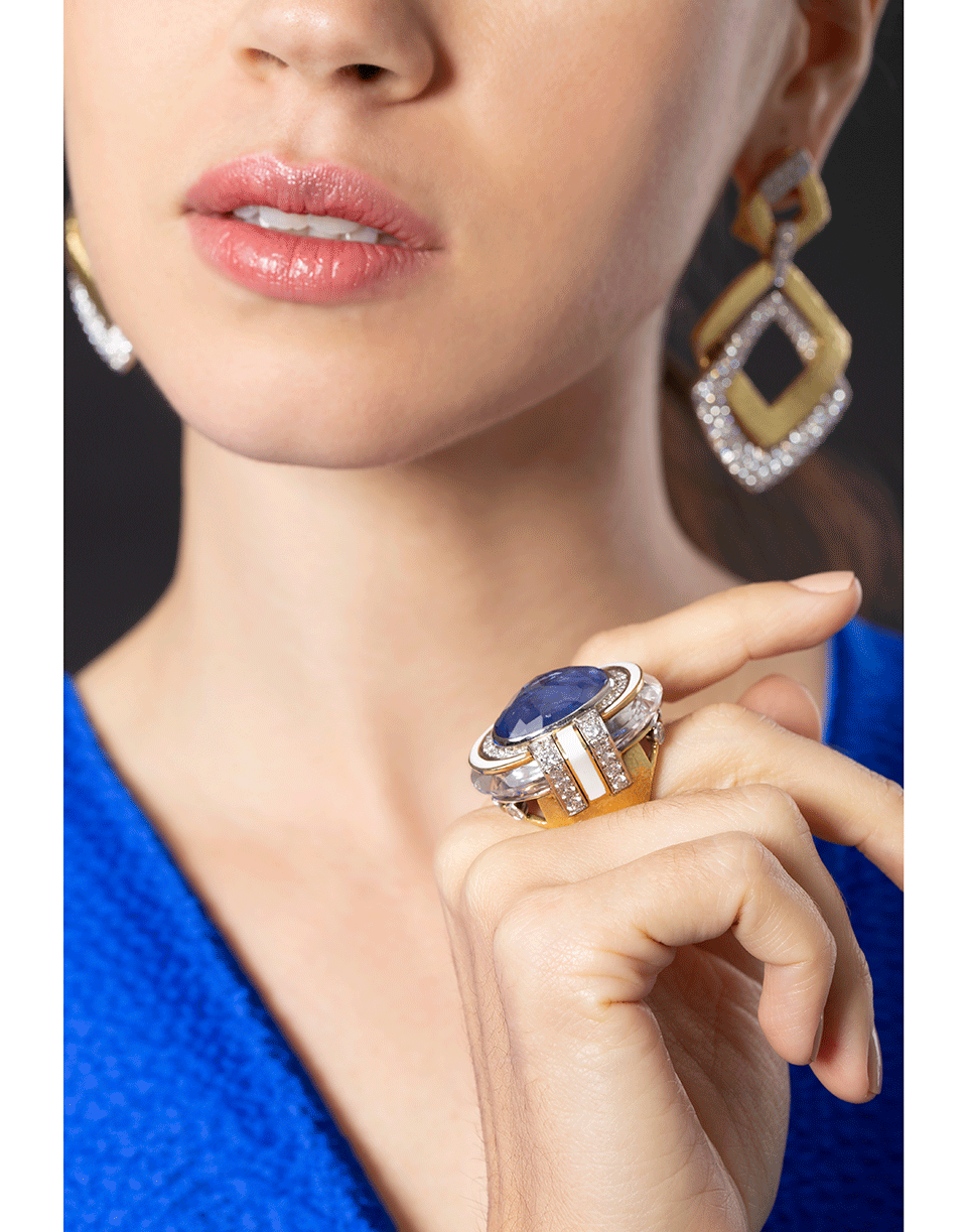 DAVID WEBB-East West Ring-PLATINUM
