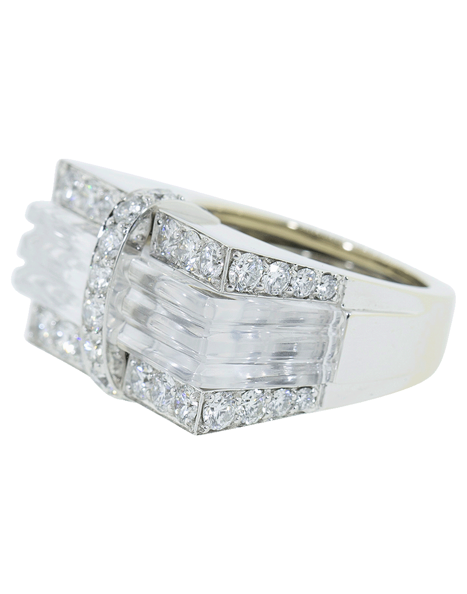 DAVID WEBB-White Tuxedo Ring-WHITE GOLD