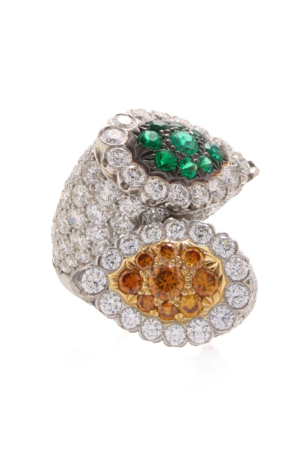 DAVID WEBB-Ascot Diamond Crossover Ring-WHITE GOLD