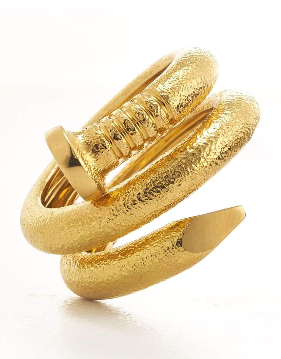 DAVID WEBB-Large Hammered Gold Nail Ring-YELLOW GOLD