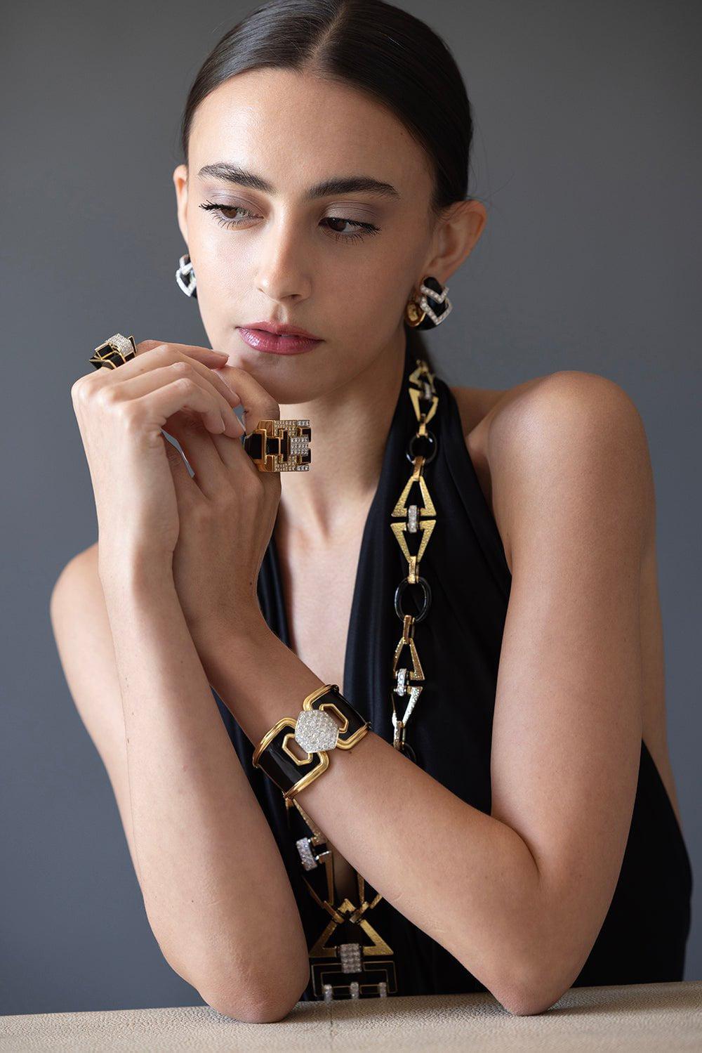 DAVID WEBB-Mega Cubist Ring-YELLOW GOLD