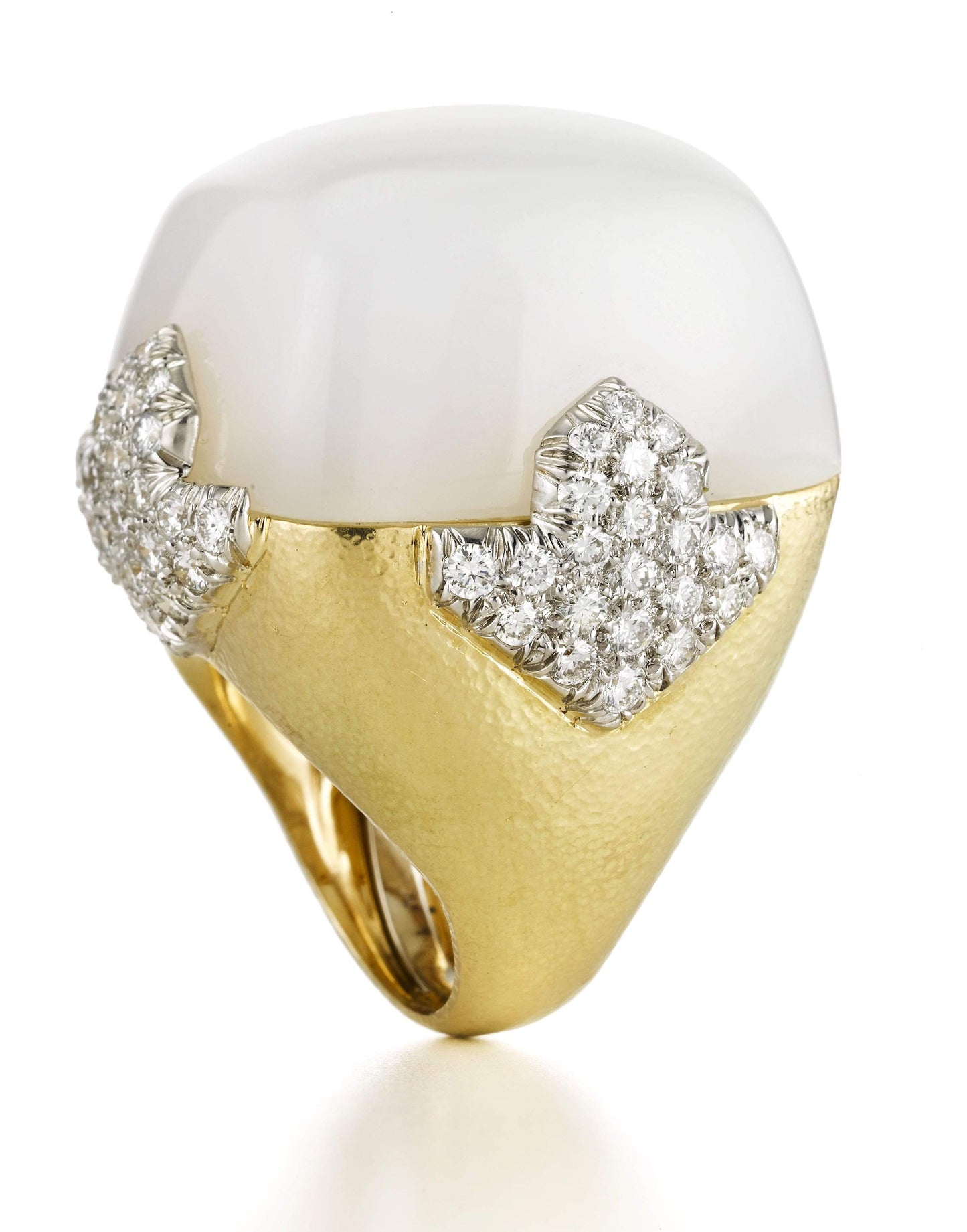 DAVID WEBB-Cabochon Agate Diva Ring-YELLOW GOLD