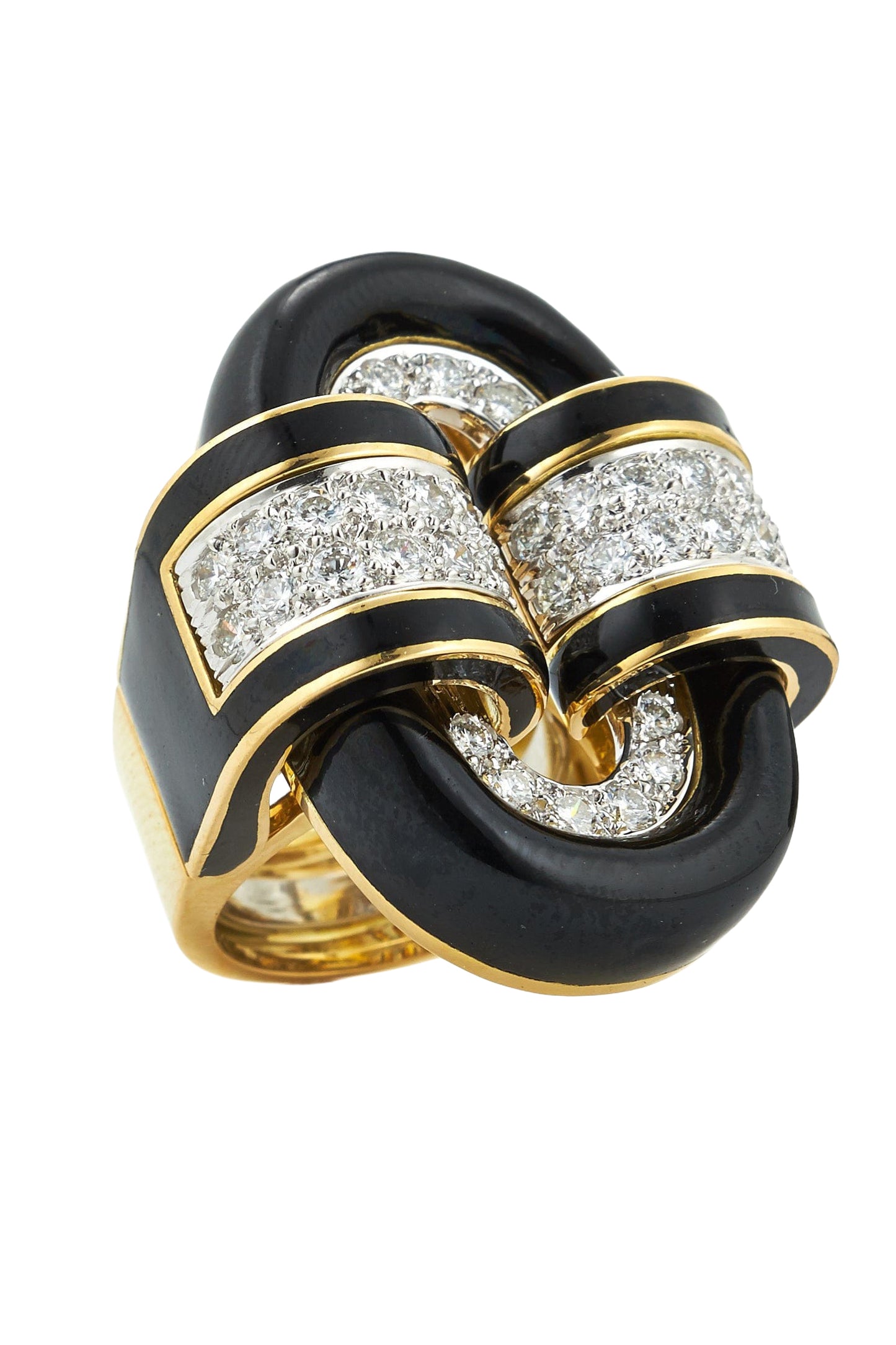Diamond Buckle Ring-YELLOW GOLD-5-JEWELRYFINE JEWELRING-DAVID WEBB