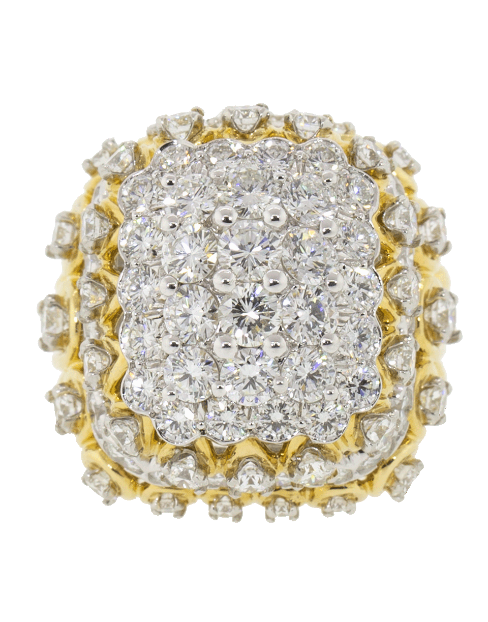 DAVID WEBB-Wedding Cake Diamond Ring-YELLOW GOLD