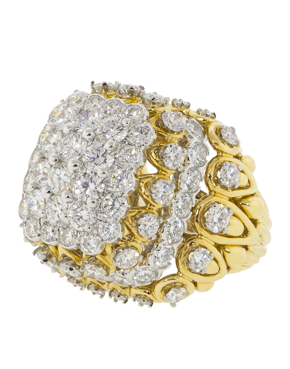 DAVID WEBB-Wedding Cake Diamond Ring-YELLOW GOLD
