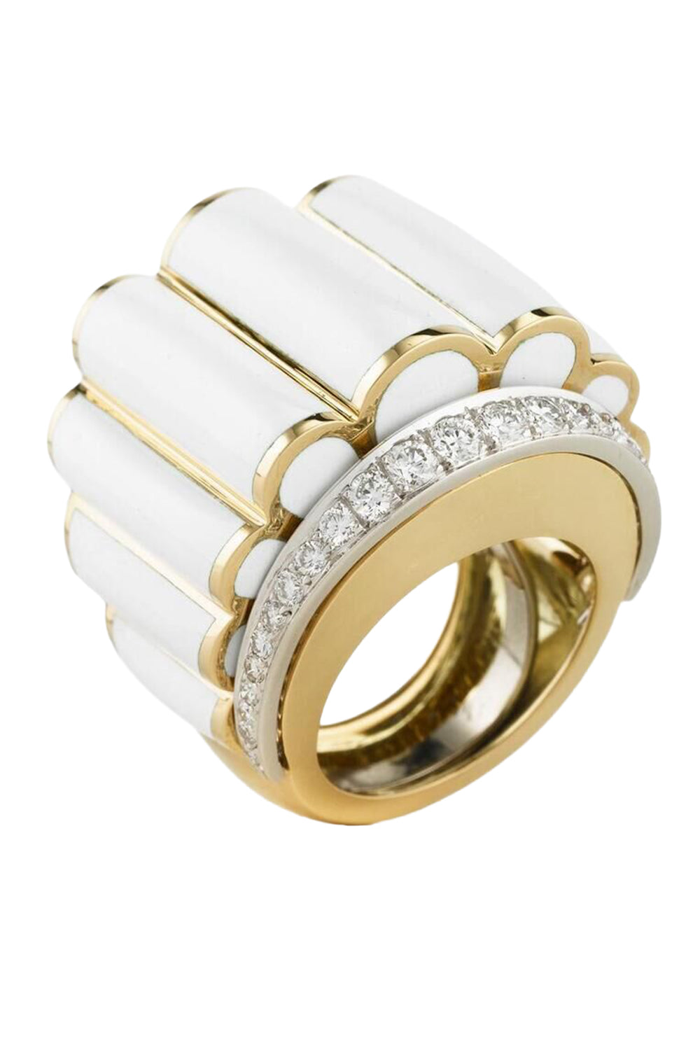 Diamond Scallop Ring