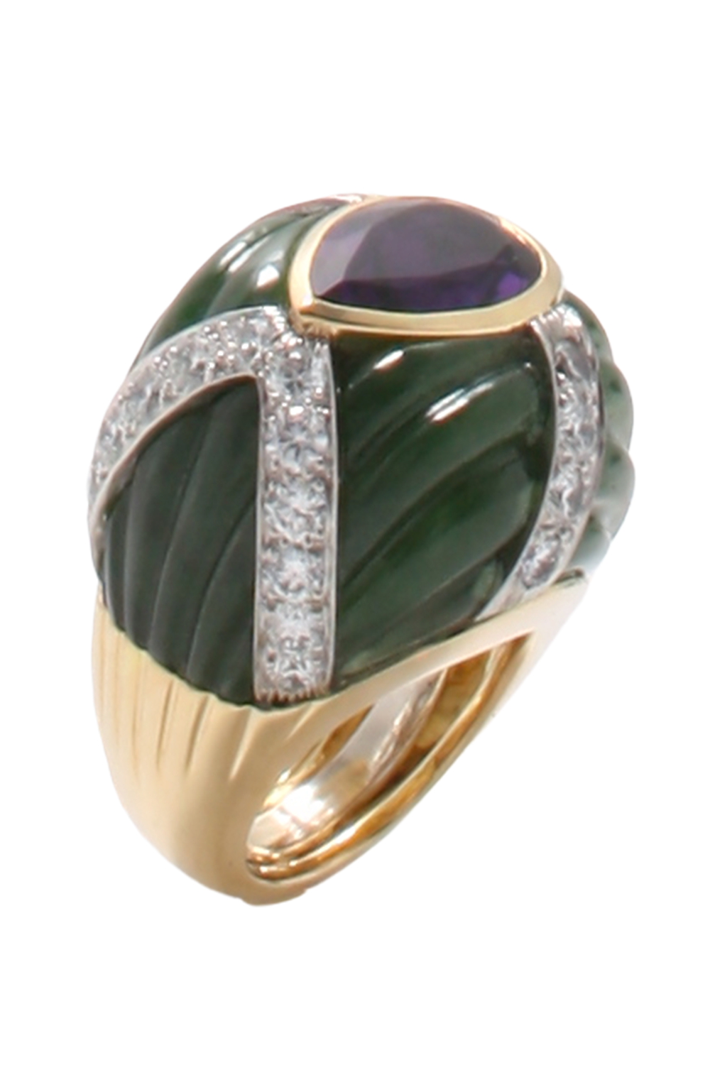 Amethyst Diamond Jade Ring-YELLOW GOLD-6-JEWELRYFINE JEWELRING-DAVID WEBB