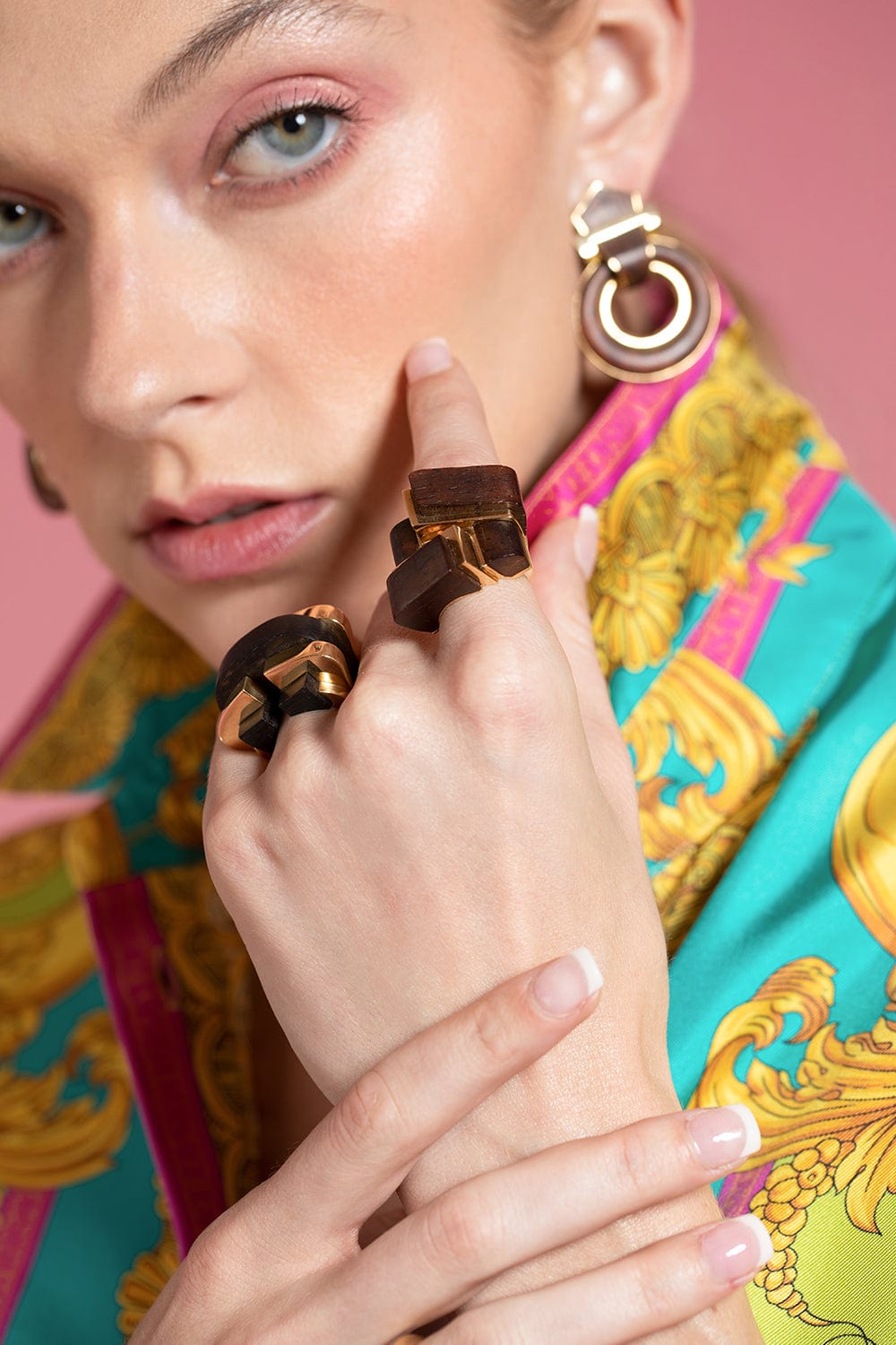 DAVID WEBB-Bloodwood Ski Slope Ring-YELLOW GOLD