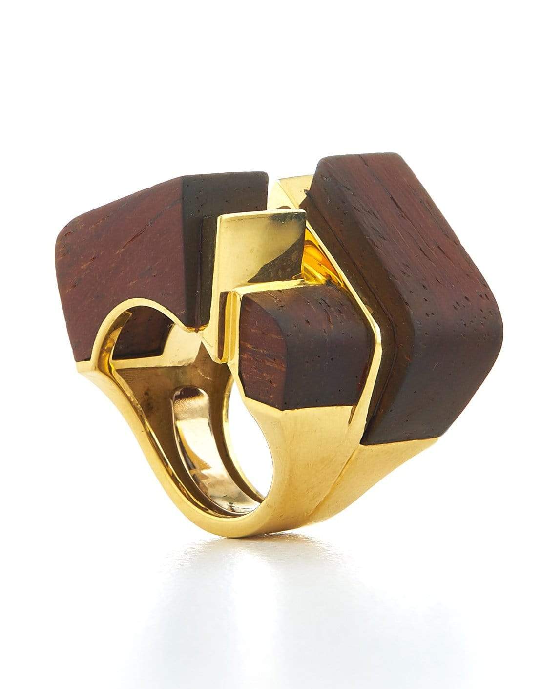 DAVID WEBB-Bloodwood Ski Slope Ring-YELLOW GOLD