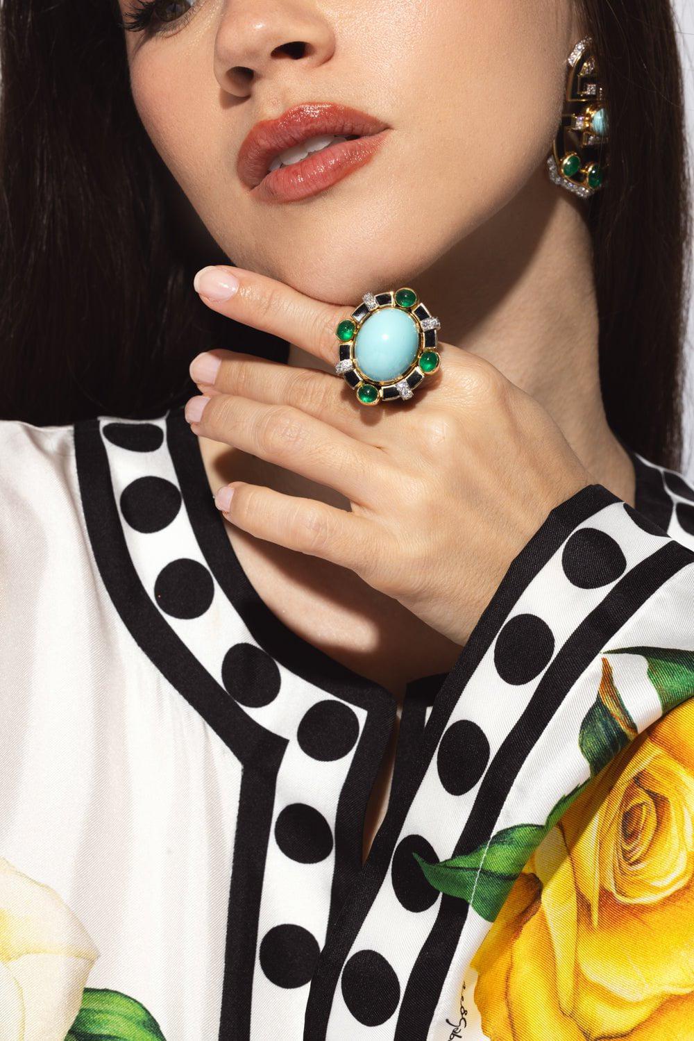 DAVID WEBB-Caviar Ring-YELLOW GOLD