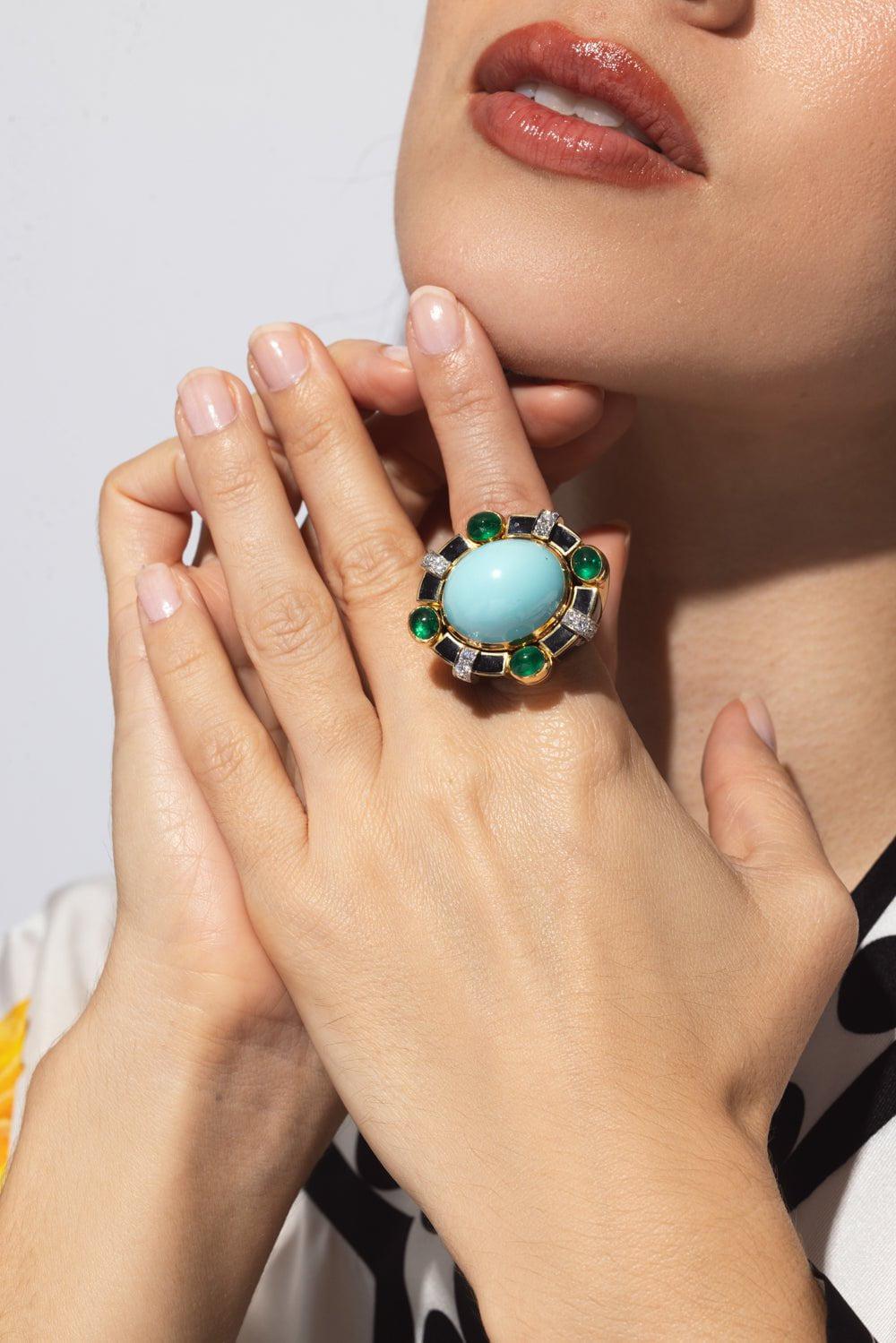 DAVID WEBB-Caviar Ring-YELLOW GOLD