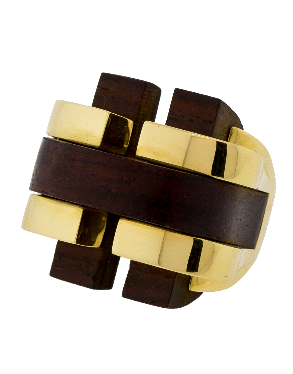 DAVID WEBB-Cocobolo Bridge Ring-YELLOW GOLD