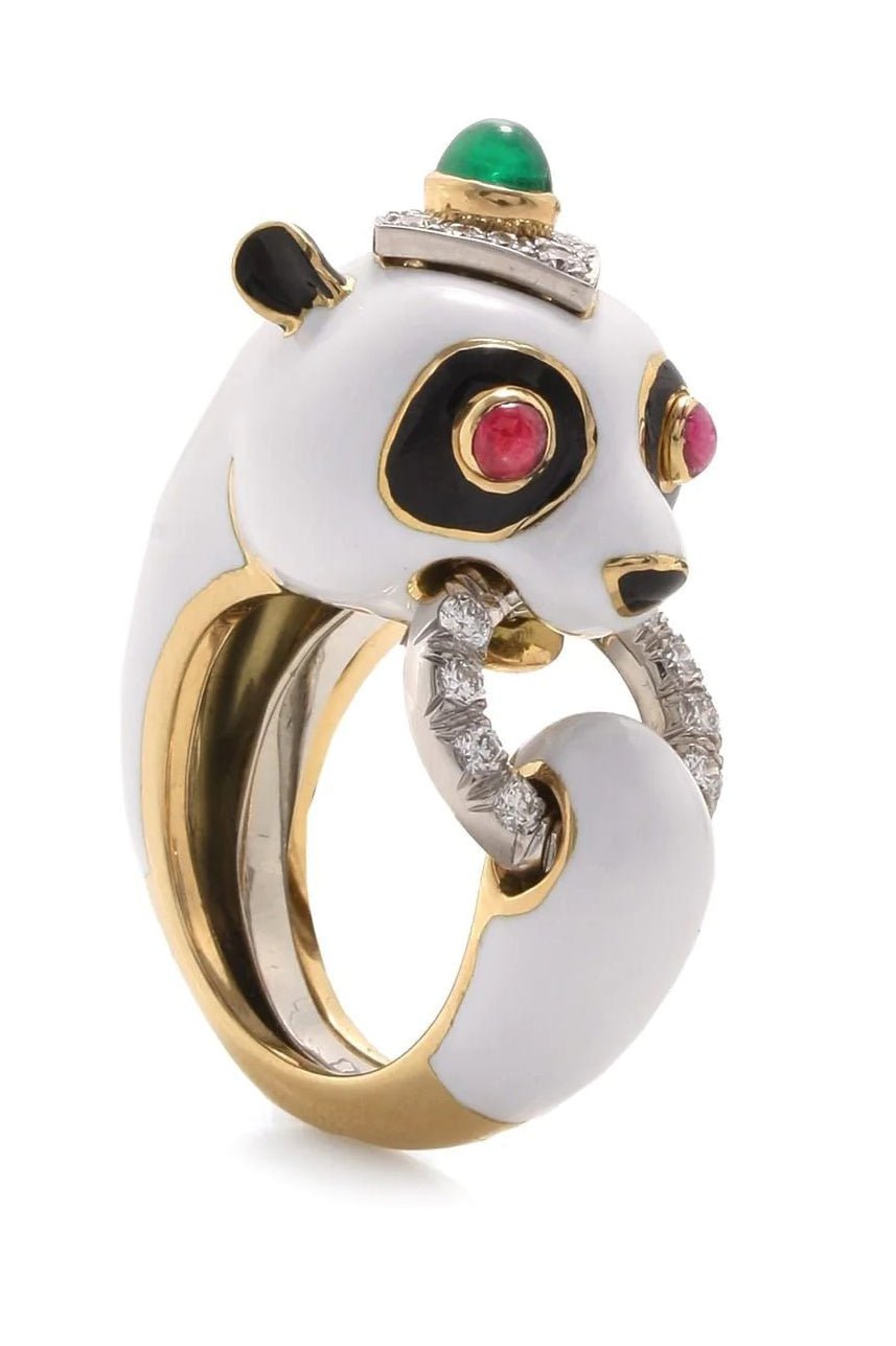 DAVID WEBB-Panda Ring-YELLOW GOLD