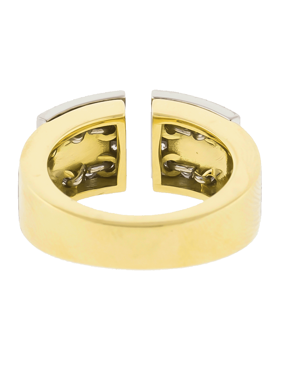 DAVID WEBB-Black Enamel And Diamond Gap Ring-YELLOW GOLD