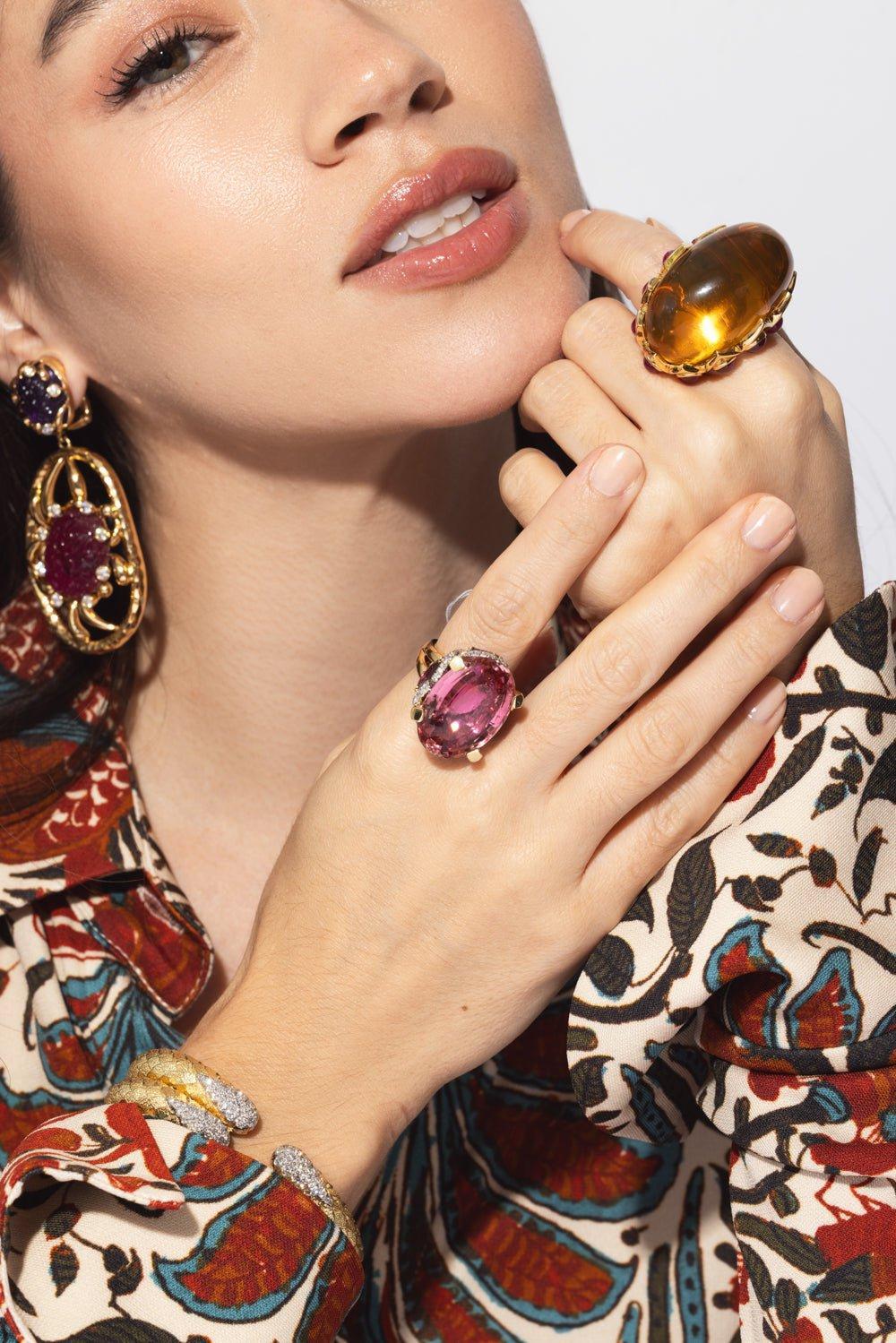 DAVID WEBB-Chrysanthemum Ring-YELLOW GOLD