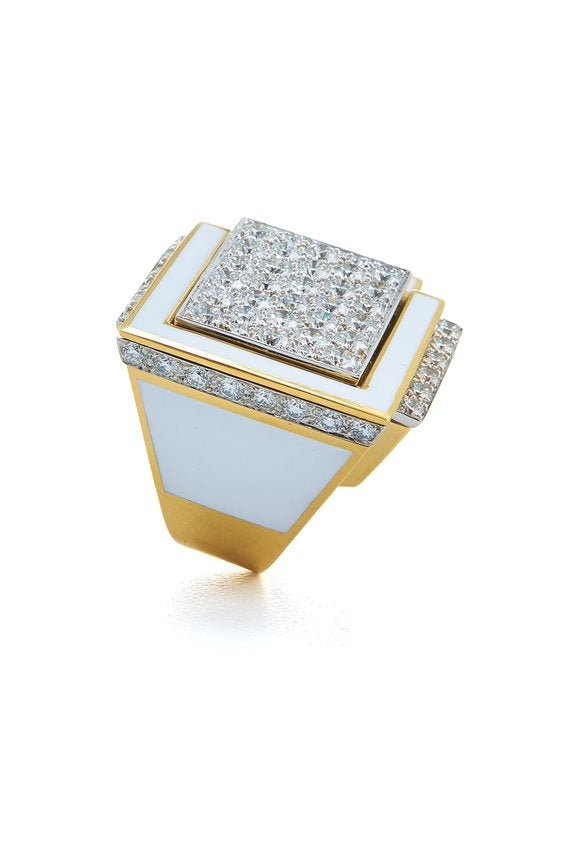 DAVID WEBB-Cubist Ring-YELLOW GOLD