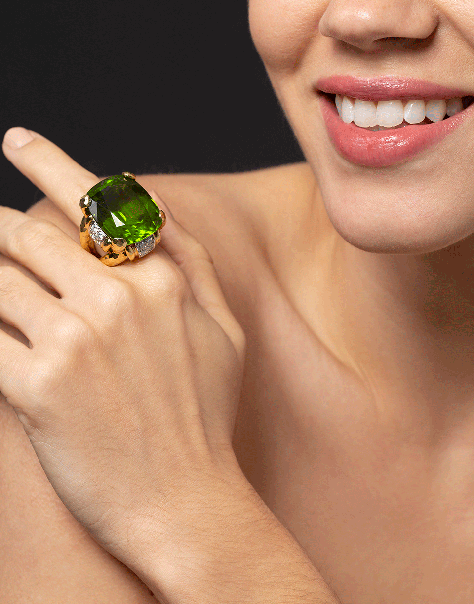 DAVID WEBB-Peridot Cocktail Ring-YELLOW GOLD