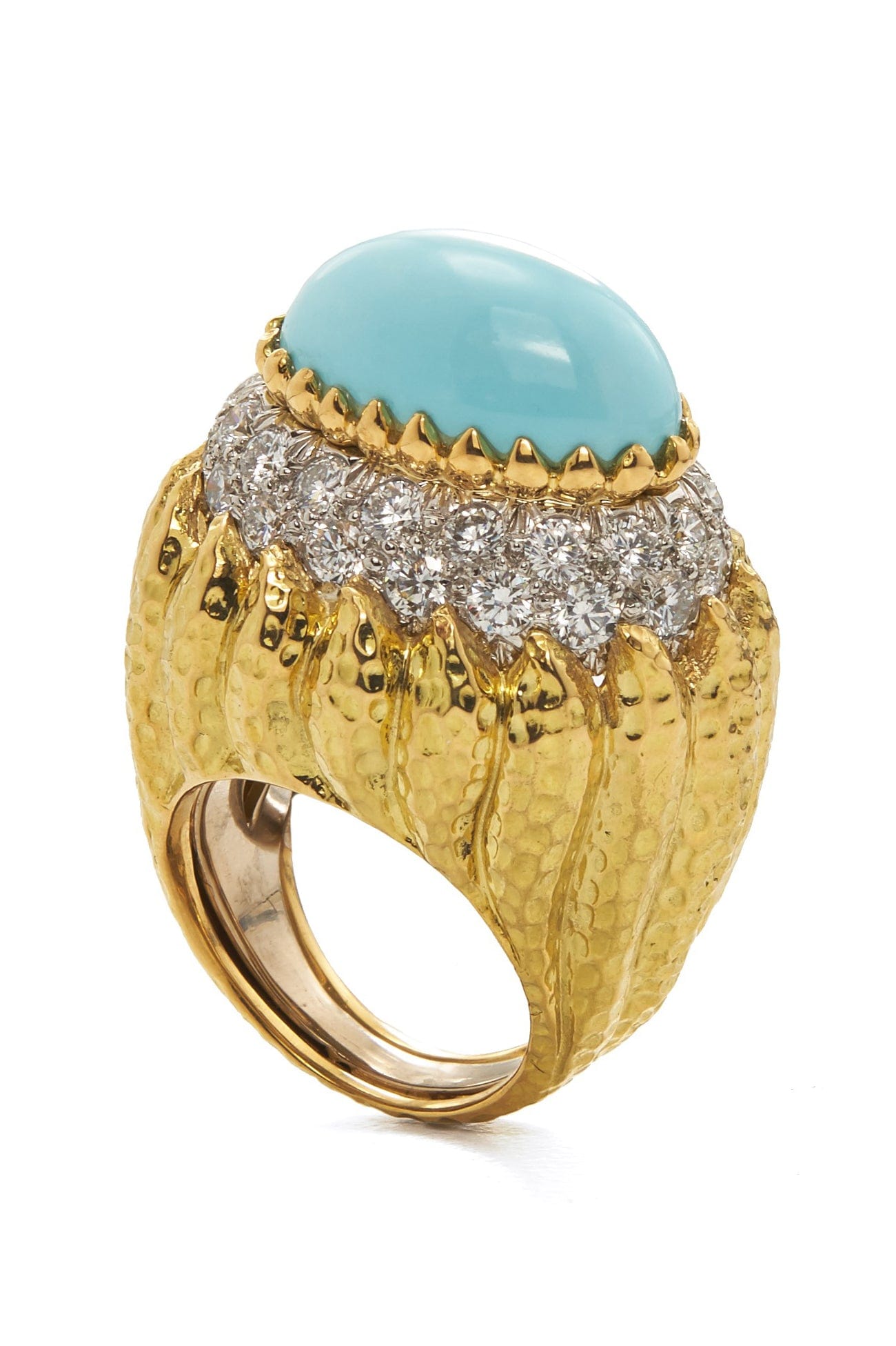 Turquoise Mount Olympus Ring-YELLOW GOLD-6.25-JEWELRYFINE JEWELRING-DAVID WEBB