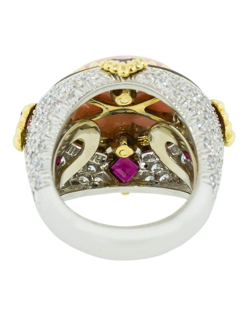 DAVID WEBB-Angelskin Coral Onyx and Ruby Ring-YELLOW GOLD