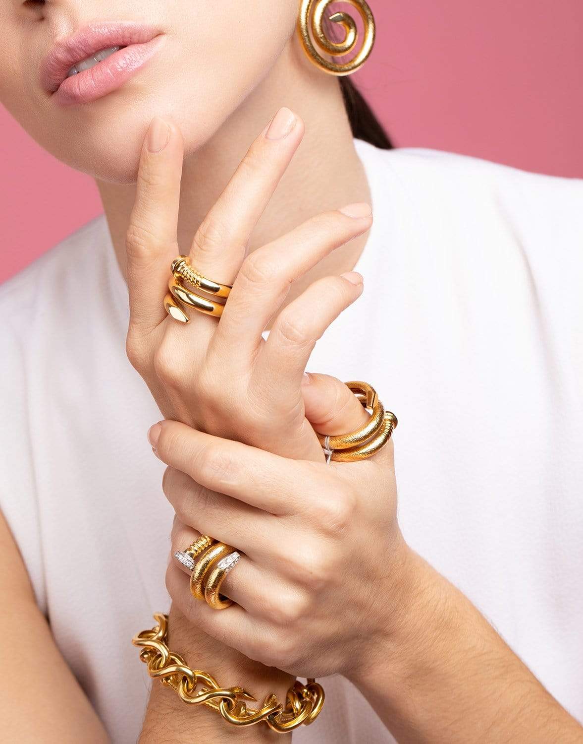 DAVID WEBB-Polished Nail Ring-YELLOW GOLD