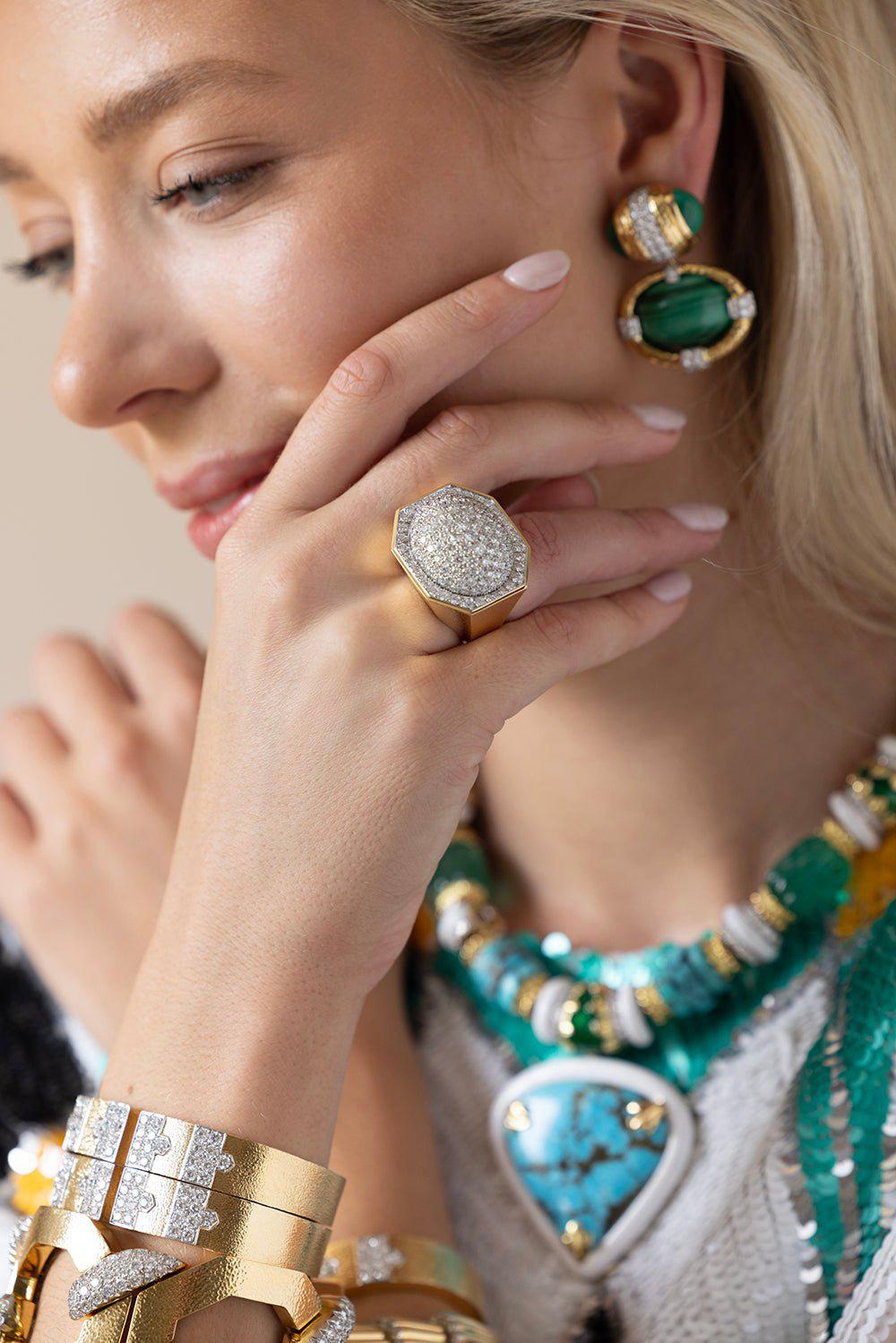 DAVID WEBB-City Lights Ring-YELLOW GOLD
