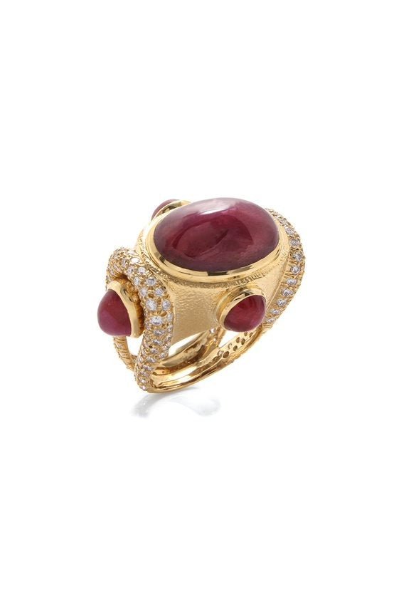 DAVID WEBB-Metropolis Ring-YELLOW GOLD