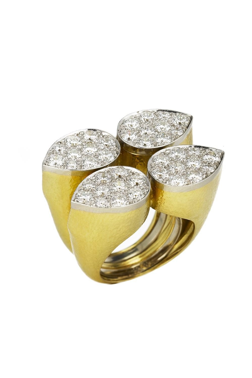 DAVID WEBB-Quadrant Pear Ring-YELLOW GOLD