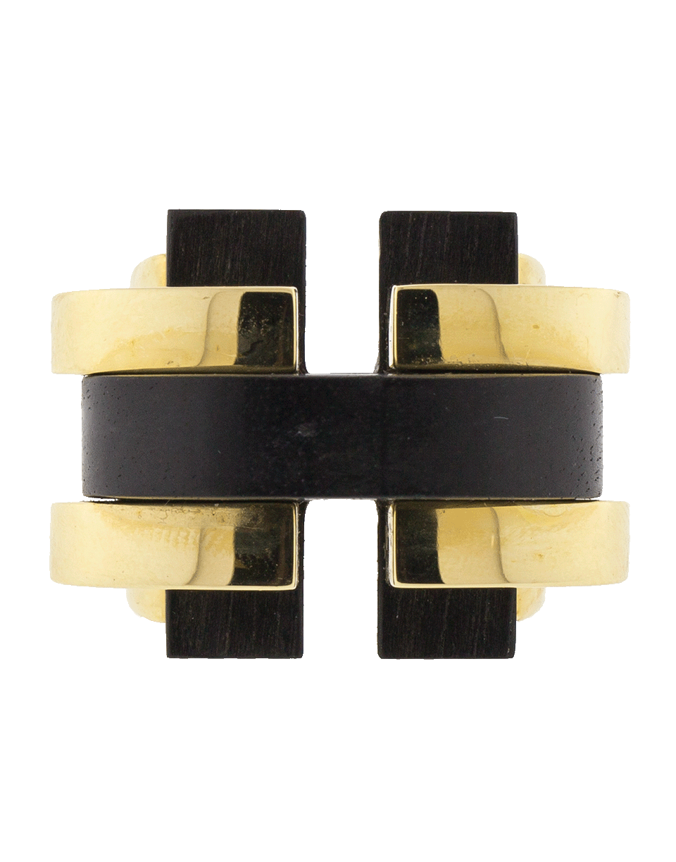 DAVID WEBB-Ebony Bridge Ring-YELLOW GOLD