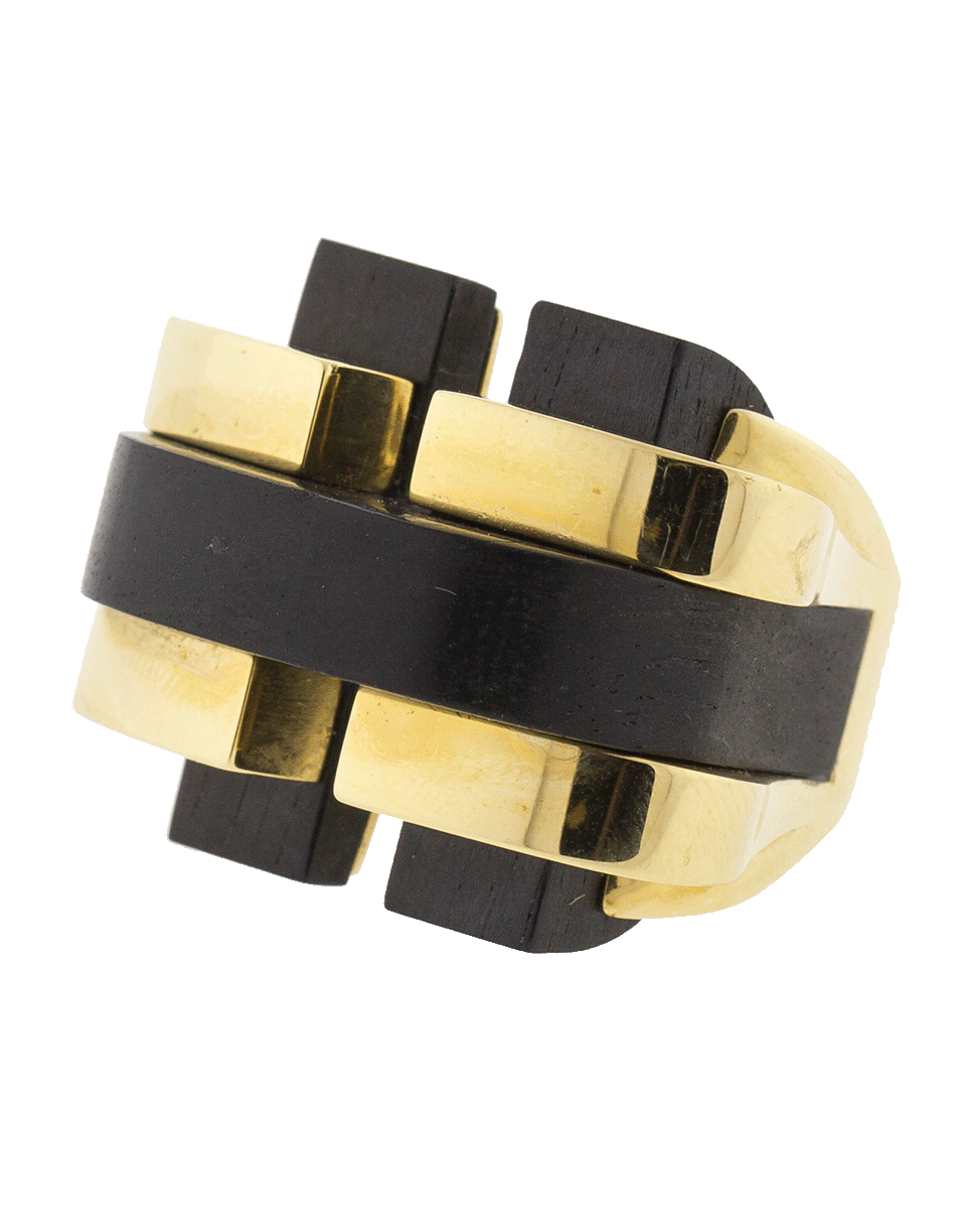 DAVID WEBB-Ebony Bridge Ring-YELLOW GOLD