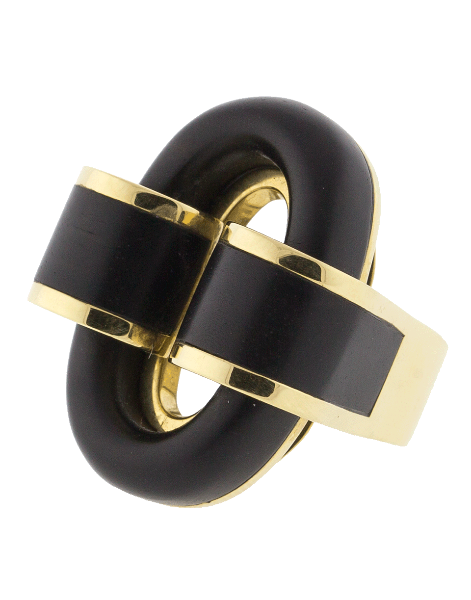 DAVID WEBB-Ebony Buckle Ring-YELLOW GOLD