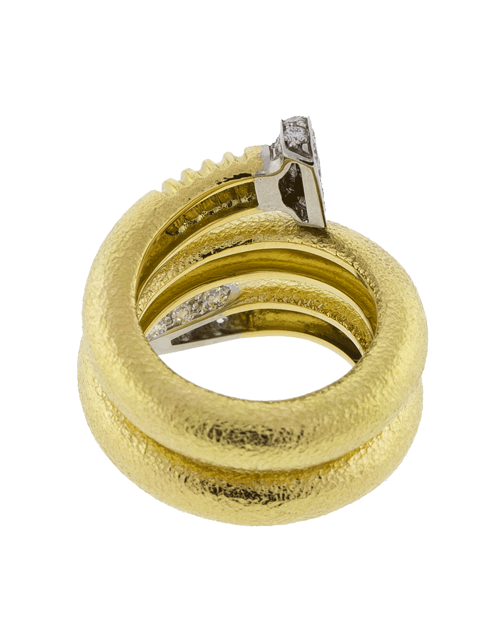 DAVID WEBB-Hammered Diamond Nail Ring-YELLOW GOLD