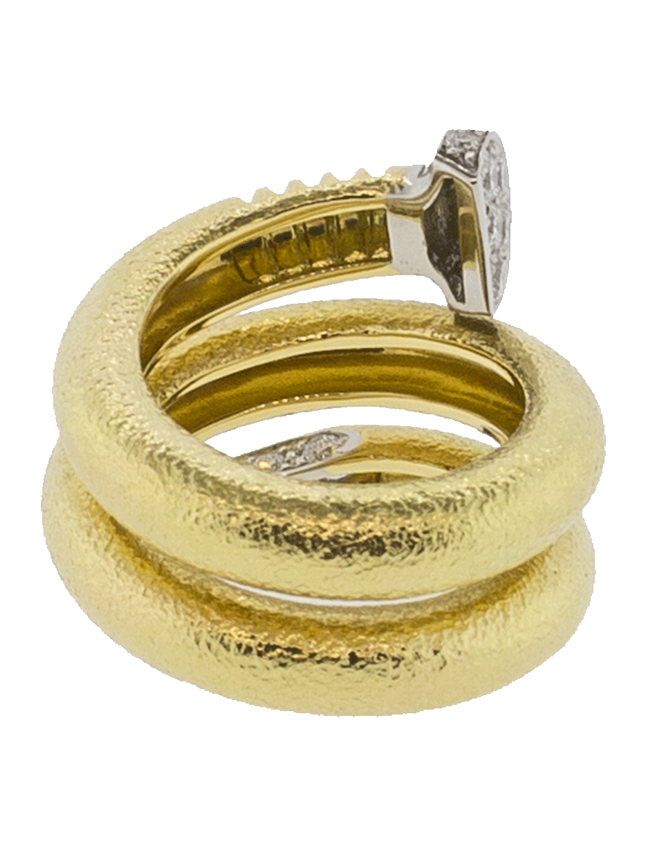 DAVID WEBB-Hammered Diamond Nail Ring-YELLOW GOLD