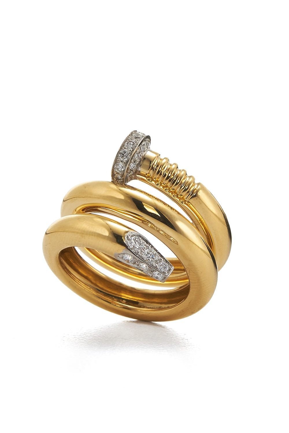 Diamond Nail Ring-YELLOW GOLD-7.25-JEWELRYFINE JEWELRING-DAVID WEBB