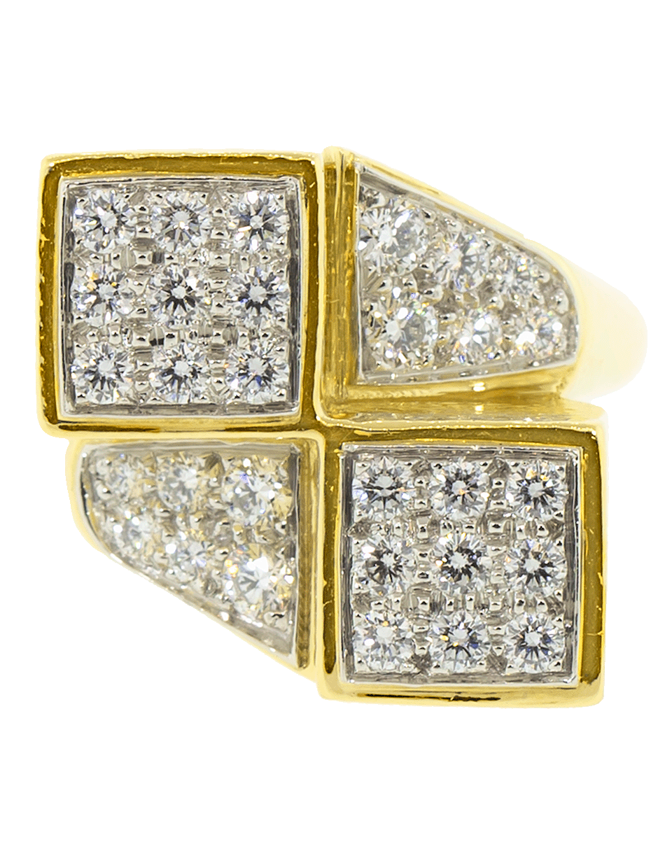 DAVID WEBB-Diamond Hammered Gold Ring-YELLOW GOLD