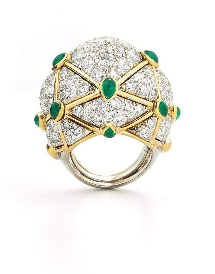 DAVID WEBB-Geodesic Dome Ring-YELLOW GOLD