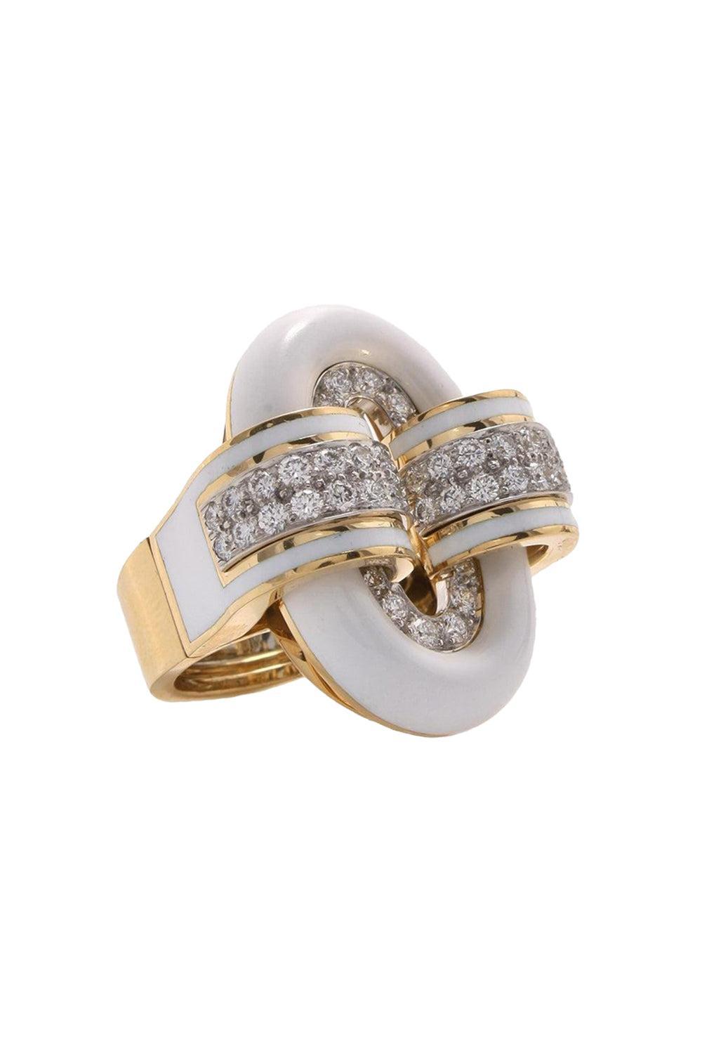 White Small Oval Buckle Ring-YELLOW GOLD-6.5-JEWELRYFINE JEWELRING-DAVID WEBB