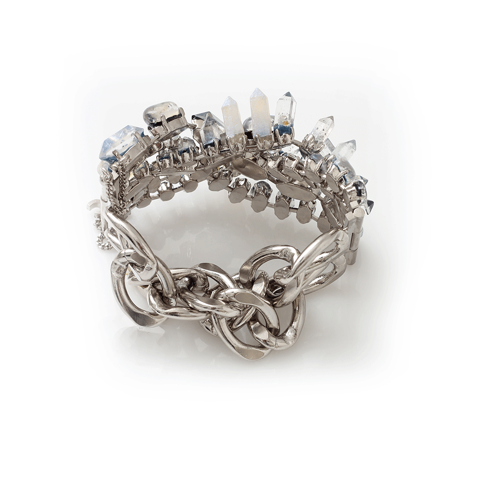 DELPHINE CHARLOTTE PARM.-Misfits Seven Rock Crystal Bracelet-SLVR/BLU