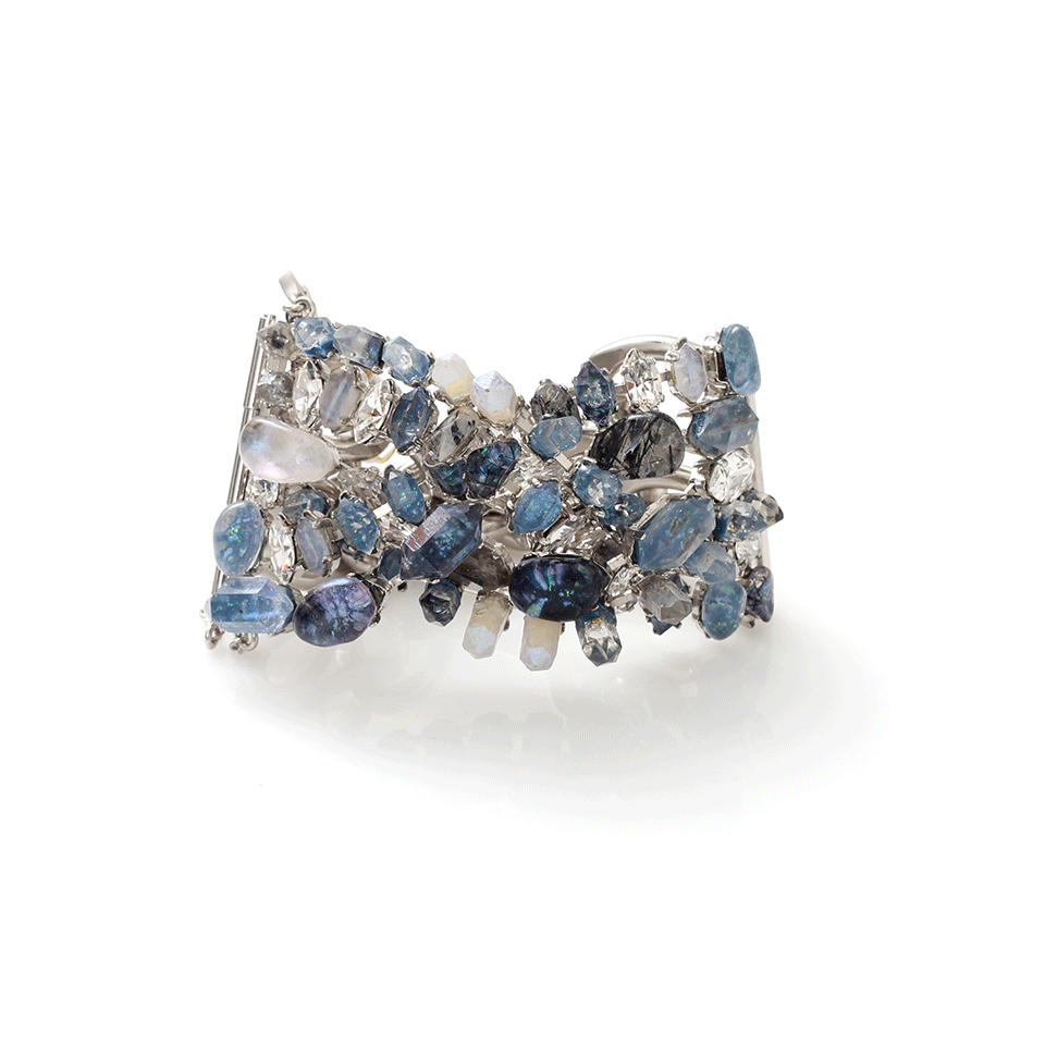 DELPHINE CHARLOTTE PARM.-Misfits Seven Rock Crystal Bracelet-SLVR/BLU